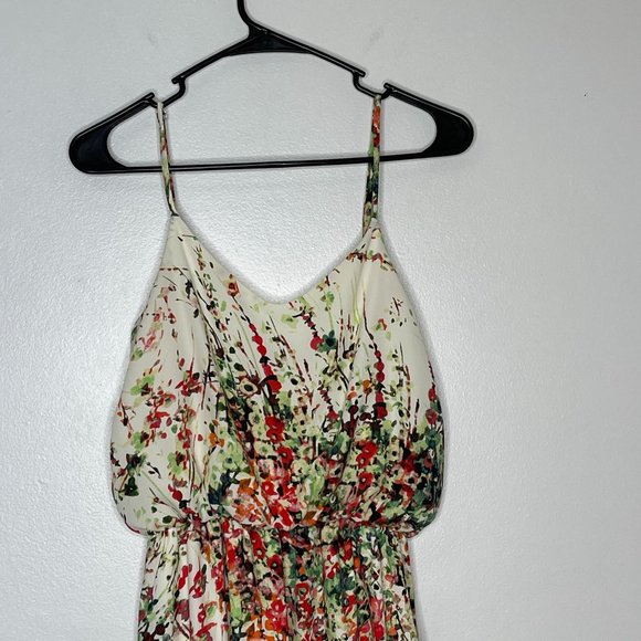 Caramela Women's Small Floral Print Maxi Spaghetti Strap Dress - Picture 8 of 10